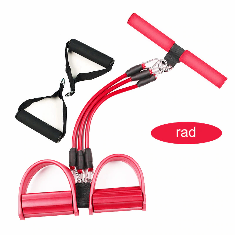 Thumbnail: Multifunctional 4 Tubes Latex Elastic Bands Pull Rope Expander Workout Pedal