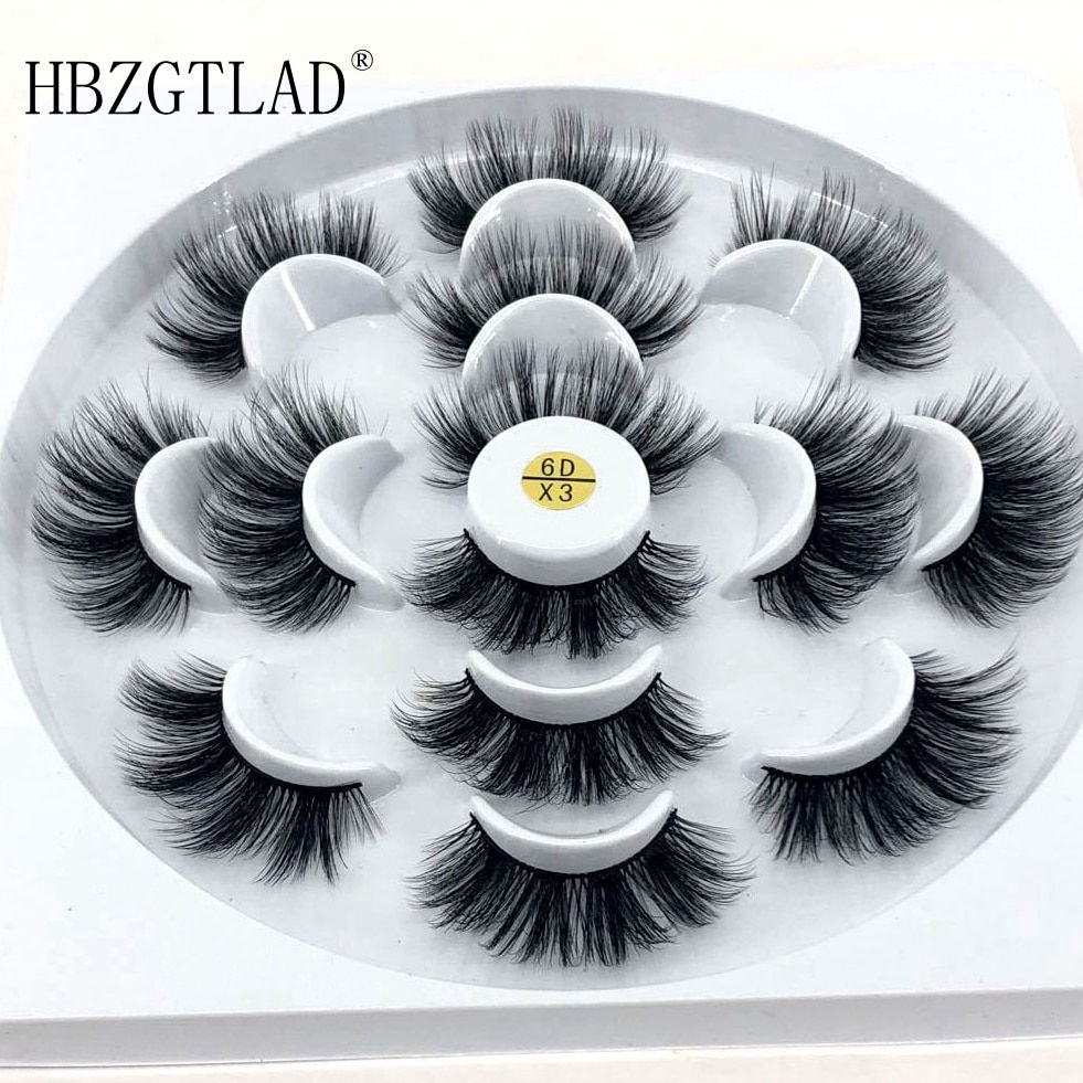 7 Pairs Natural False Eyelashes Fake Lashes Long Makeup 3d Mink Lashes Eyelash