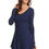 Thumbnail: Women's Long Sleeve Ribbed Shirt Handkerchief Hem Tunic Made in USA