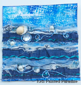Mixed Media 6x6 art card | Beyond the sea.