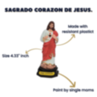 Sagrado Corazon de Jesus 4.33 inch / 11cm.