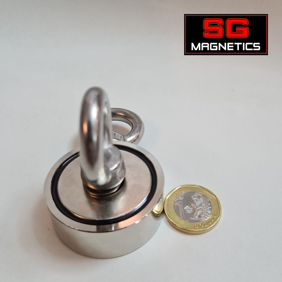 Thumbnail: D48 Neodymium Pot Magnet SGNFD48 - Dual Eyebolt - 1pc