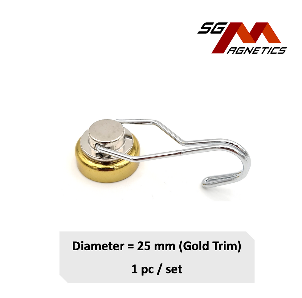 25mm Gold Trim 360° Swivel Hook Pot SGNPG25 - Neodymium Magnet - 1pc