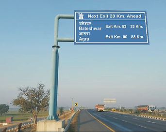 Highway safety signage and traffic sign board designs