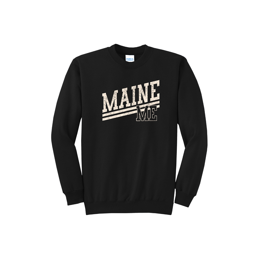Thumbnail: Unisex Black Sweatshirt with Maine ME on front made by MaineHoodies.com