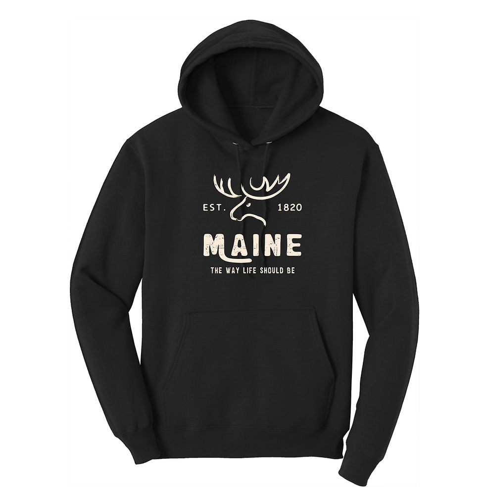 Thumbnail: Unisex Maine Moose Hoodie black made by Maine Hoodies