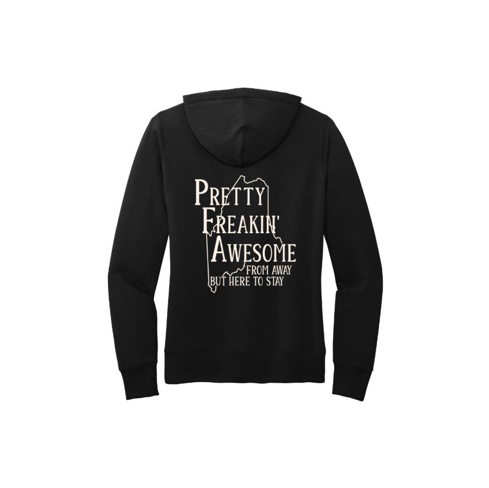 Thumbnail: Women's Pullover Hoodie Black with People From Away made by MaineHoodies.com