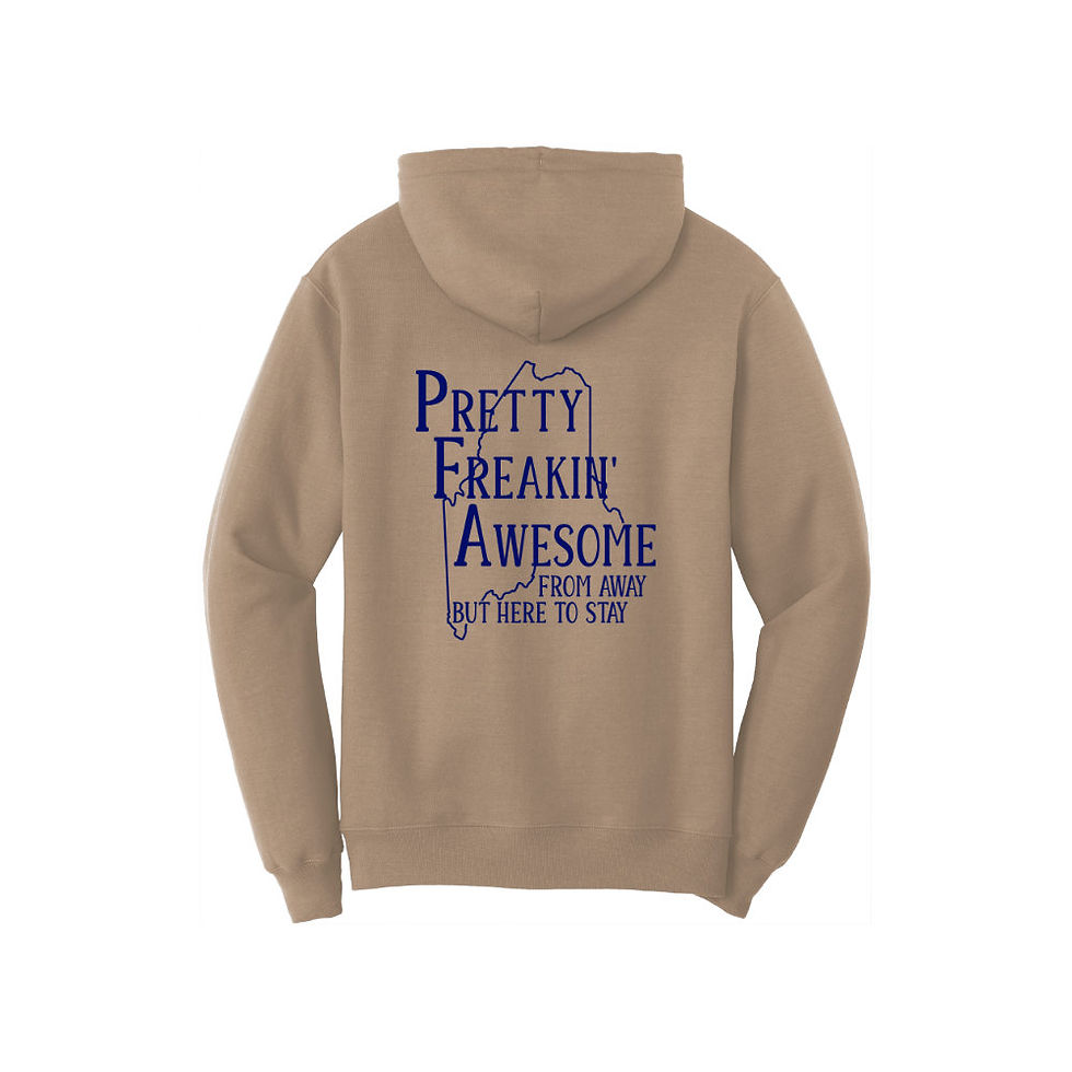 Thumbnail: Unisex Pullover Sand Hoodie with People From Away made by MaineHoodies.com