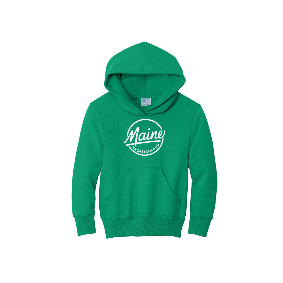 Thumbnail: Youth Maine Vacationland Hoodie Kelly Green made by Maine Hoodies