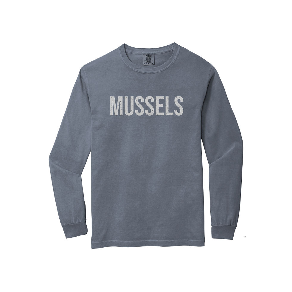 Thumbnail: Mussels Long Sleeve T-shirt from the Downeast Collection at Maine Hoodies