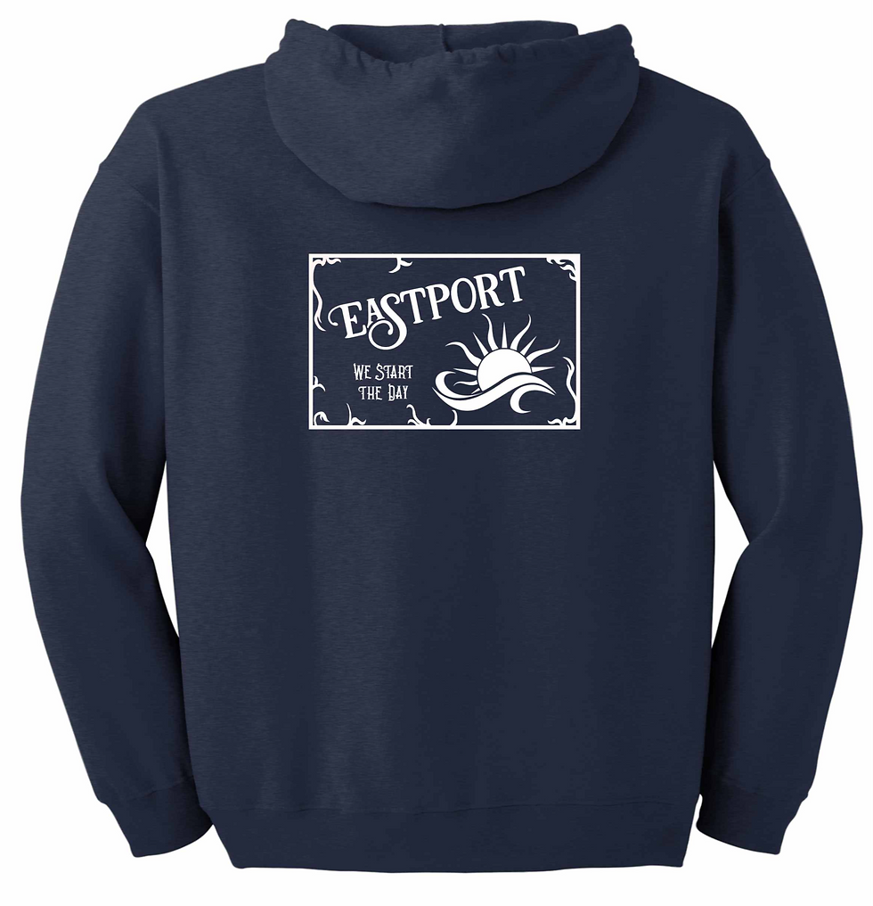 Thumbnail: Eastport Maine Hoodie Full Zip White Lettering
