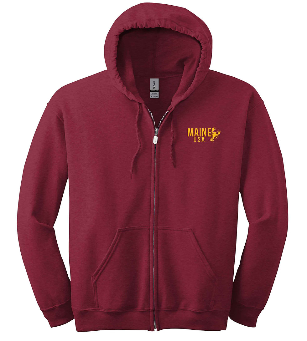 Thumbnail: Maine Hoodie Full Zip Yellow Lettering