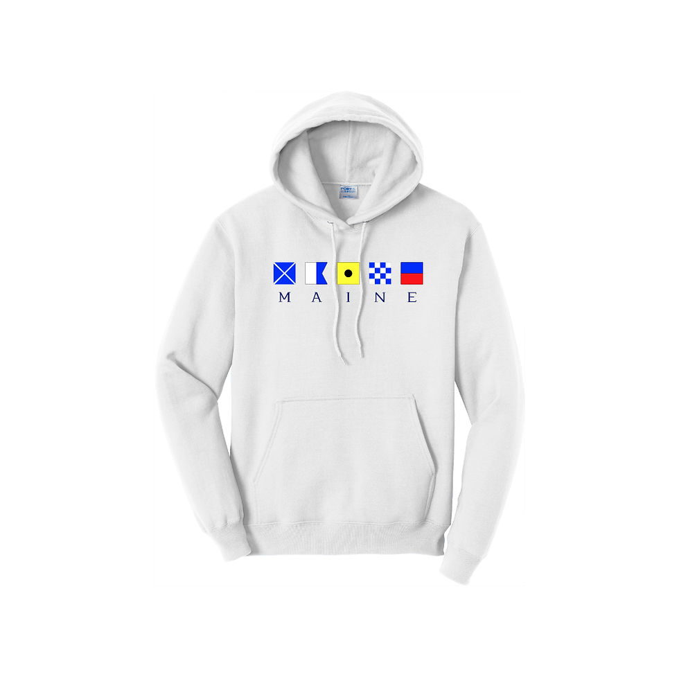 Thumbnail: Unisex Maine Signal Flag Hoodie White made by Maine Hoodies