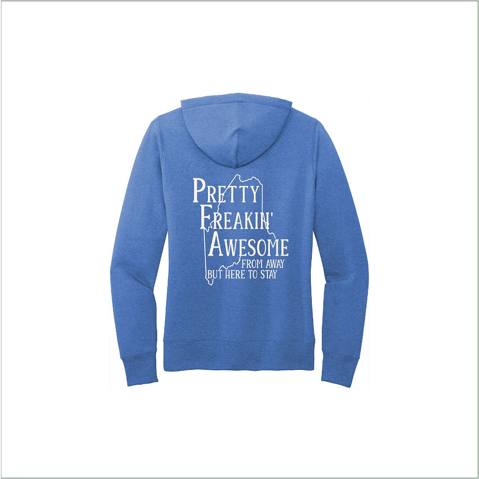 Thumbnail: Women's Pullover Hoodie Heather Royal with People From Away made by MaineHoodies.com