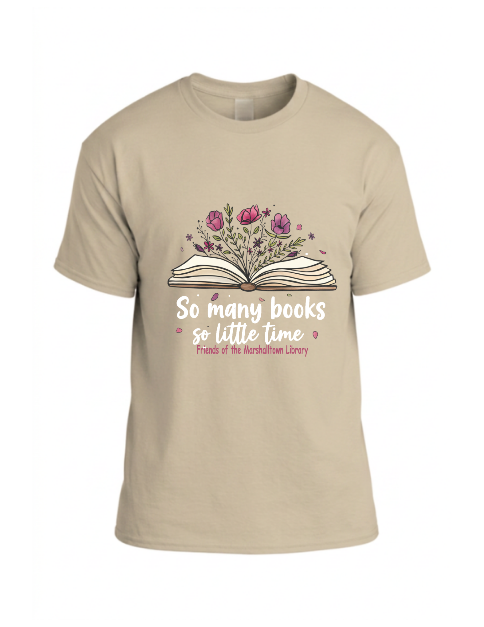 So Many Books, So Little Time TShirt- 8000 Sand/Orchid