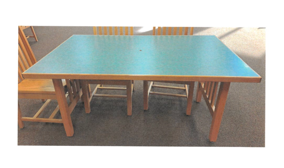 Library Table, Green Top 