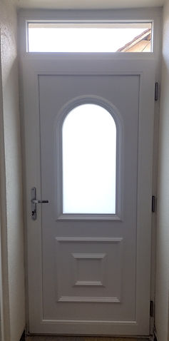 Nouvelle Porte D'entre PVC vue intérieur, vitrage dépolis