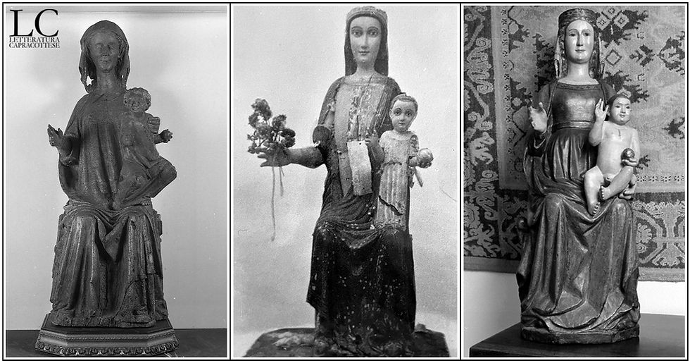 La Madonna di Loreto di Capracotta tra statue consimili.