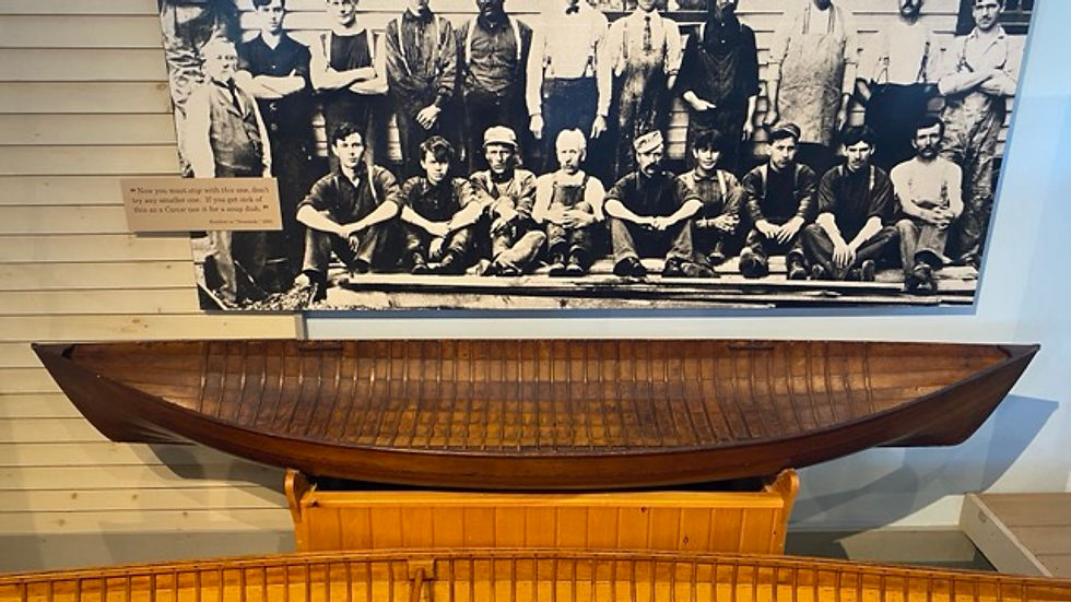 The original Wee Lassie pack canoe at Adirondack Experience in Blue Mountain Lake