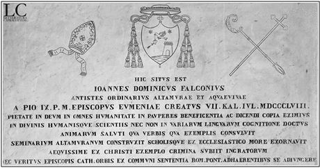 La lapide sepolcrale di Giovanni Domenico Falconi