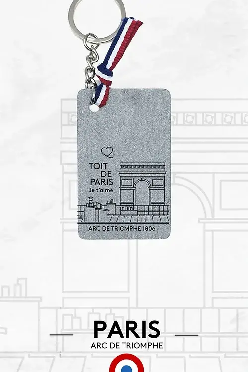 porte clé ; cadeau ; souvenir ; graver ; personnalisé ; personnalisable ; Paris ; toit de Paris ; original