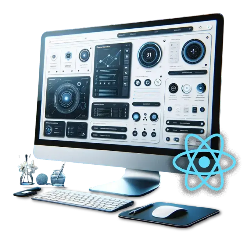 computer using react native modern UI and features