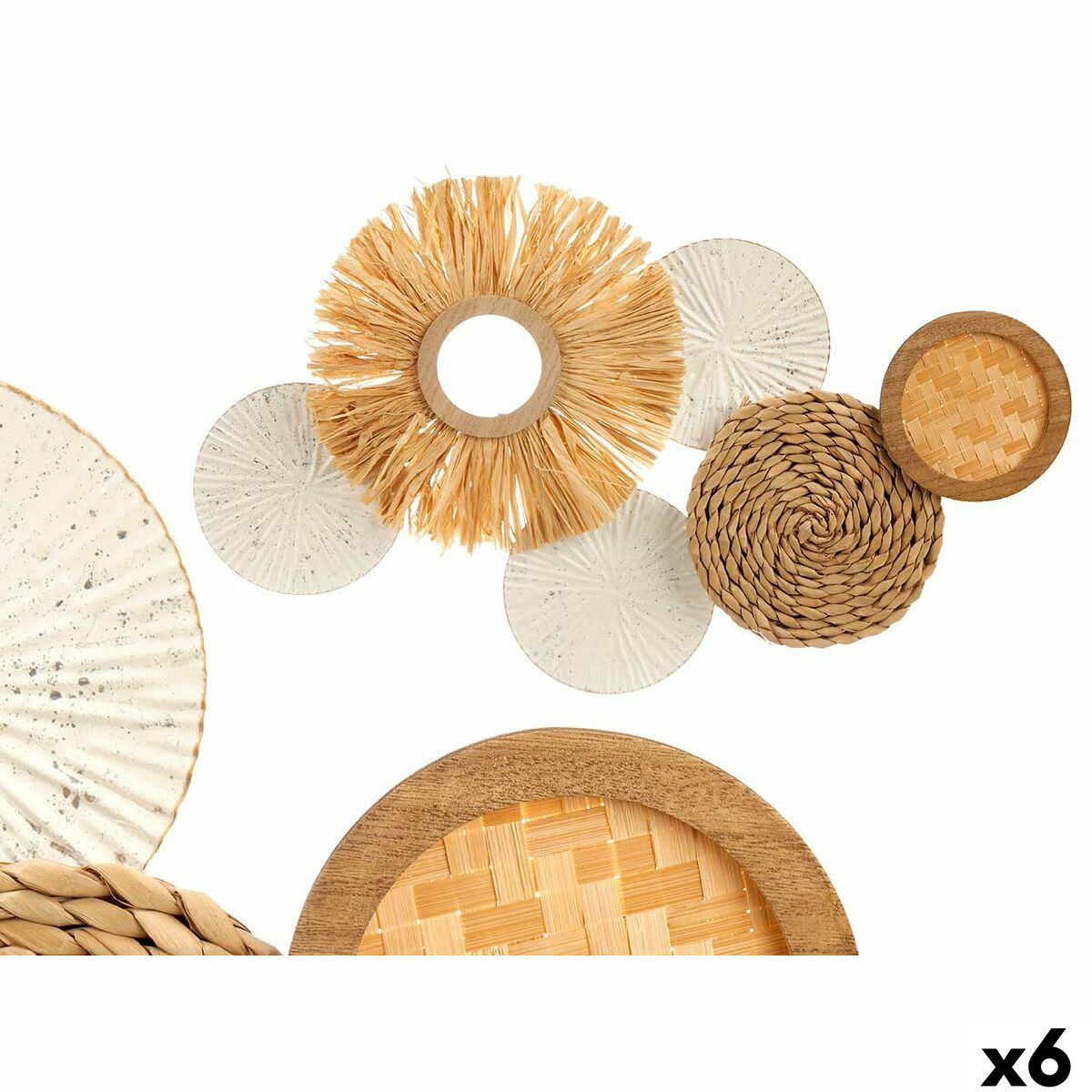 Décoration murale 24SMA0040 Blanc Marron Métal 65 x 40 x 6 cm (6 Unités)