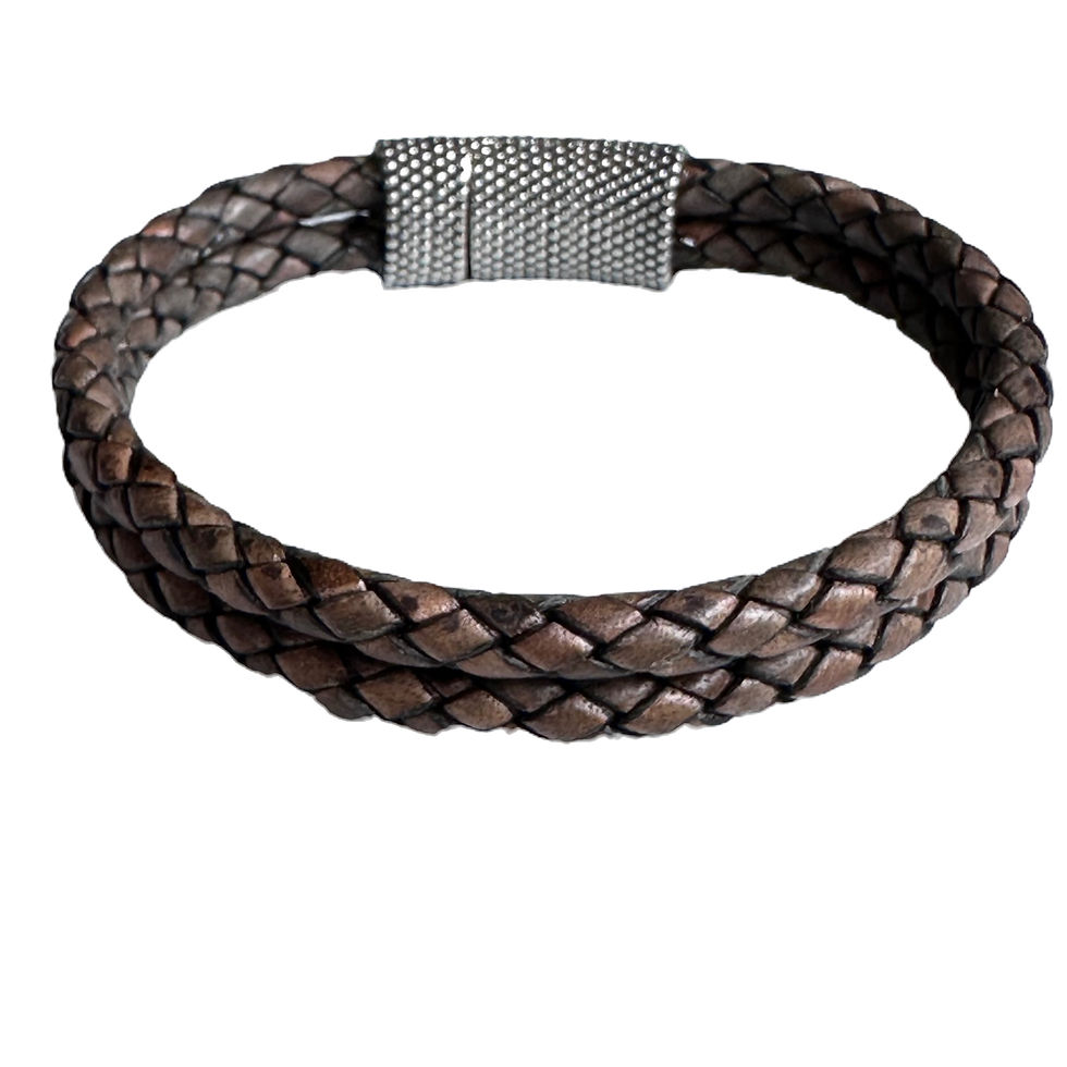 Dark Brown Double Braided Men's Bracelet
