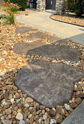 Custom stepping stones with slate stone texture
