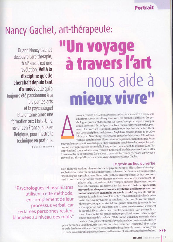Art Thérapie "Un voyage à travers l’art nous aide à mieux vivre" Interview de Nancy Cachet pour Ma S