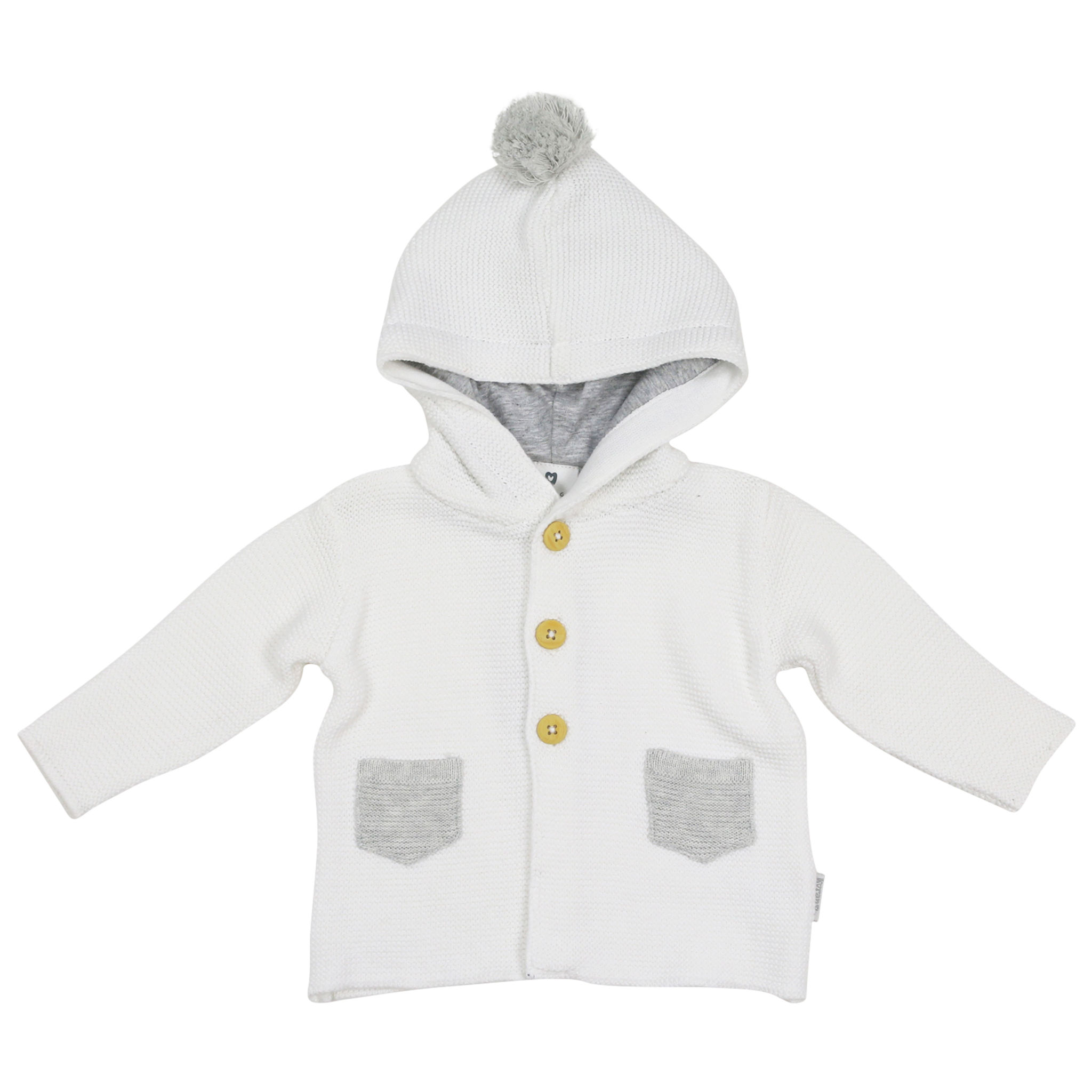 Korango Knit Jacket with Contrast Pockets White