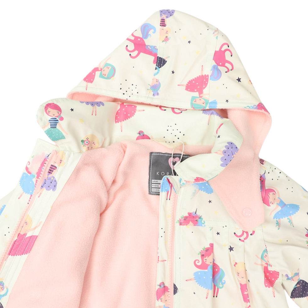 Thumbnail: Dancing Unicorn Raincoat Cream