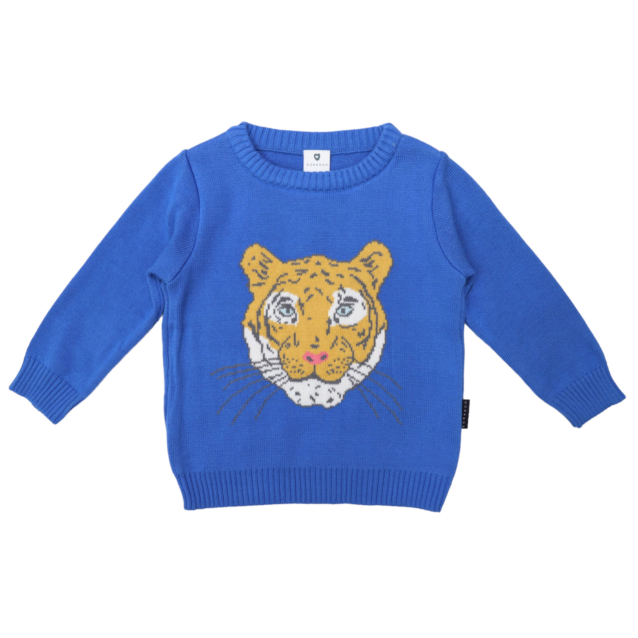 Tiger  Knit Sweater - Blue Victoria