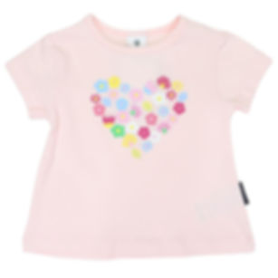 Korango Flower Heart Print Top - Pink