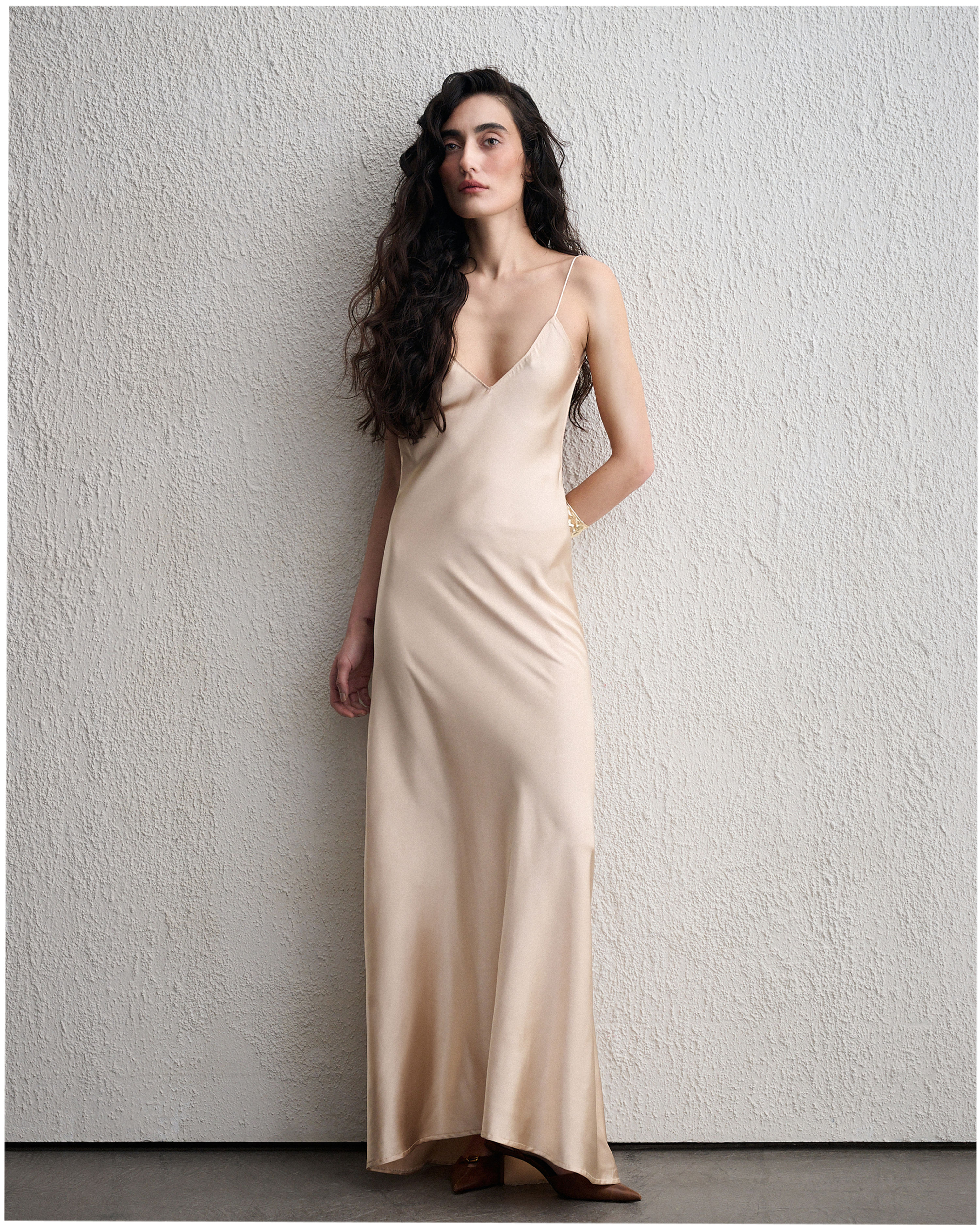 Satin Ecru Dress