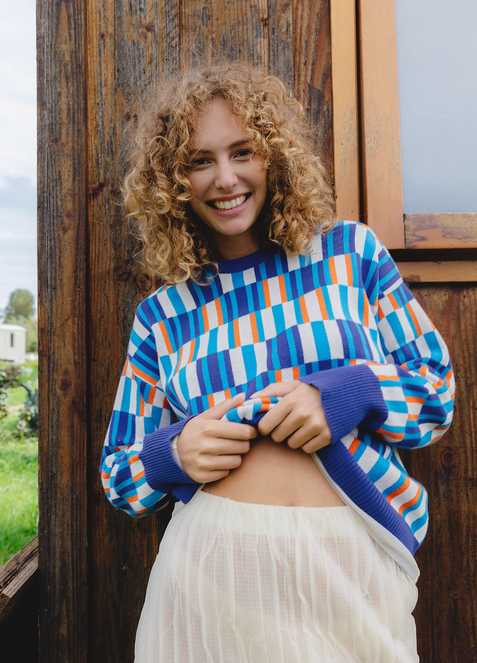 Thumbnail: PIECES Oversized Cotton Knit Sweater