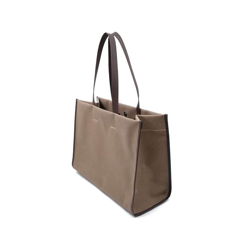 Thumbnail: CANVAS MAXI TOTE BAG - BROWN