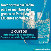 Novo sorteio para os membros dos grupos do Portal Água e Efluentes no WhatsApp
