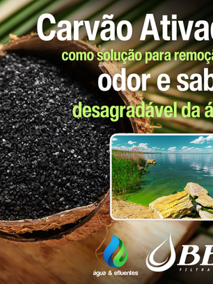 Carvão ativado como solução para remoção de odor e sabor desagradável da água