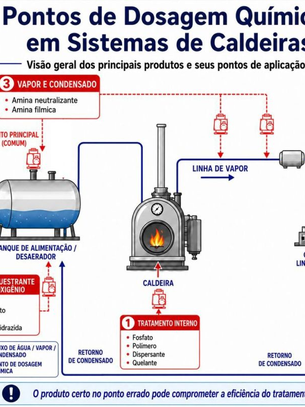 Pontos de Dosagem Químicas em Sistemas de Caldeiras