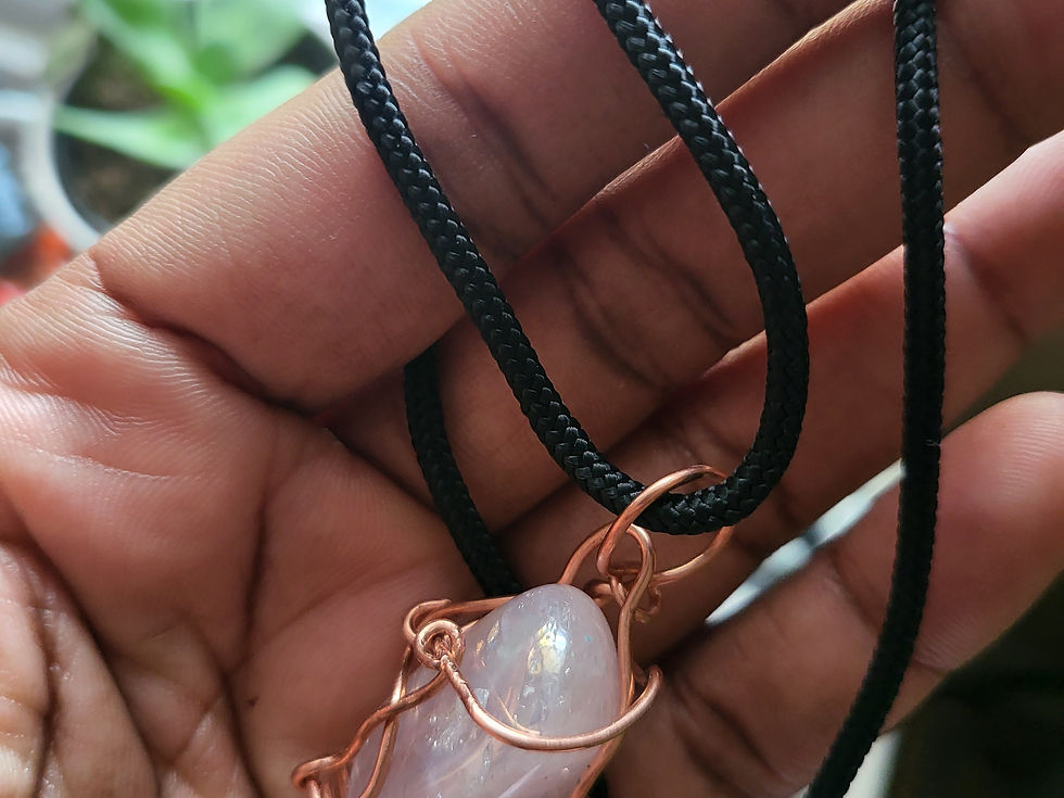 Thumbnail: Copper Wrapped Angel Aura Amethyst Necklace
