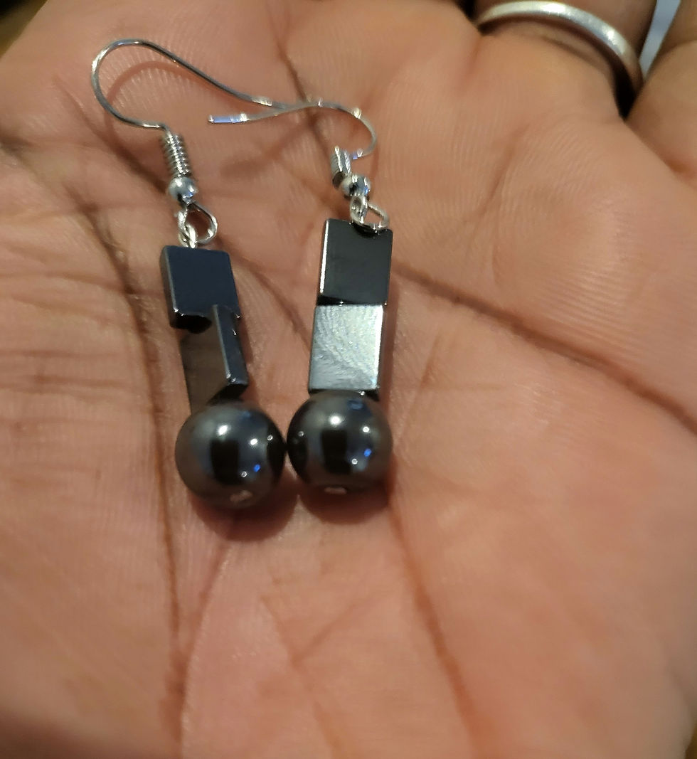 Hematite Geometric Earrings