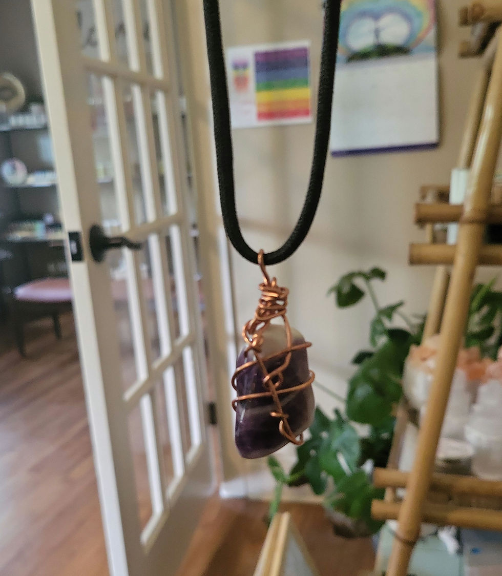 Thumbnail: Copper Wrapped Amethyst Necklace