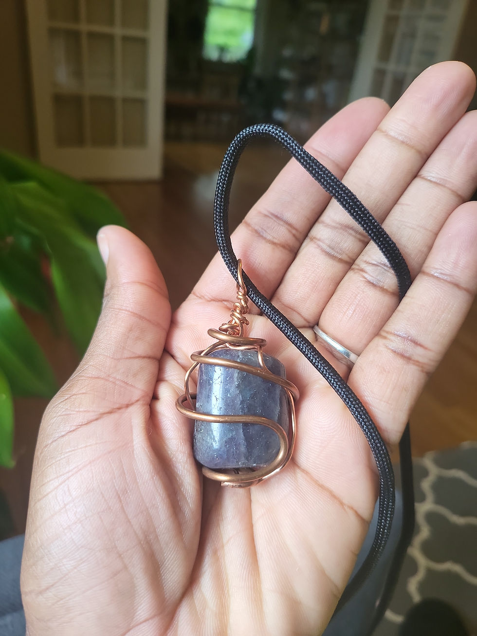 Thumbnail: Copper Wrapped Iolite Necklace