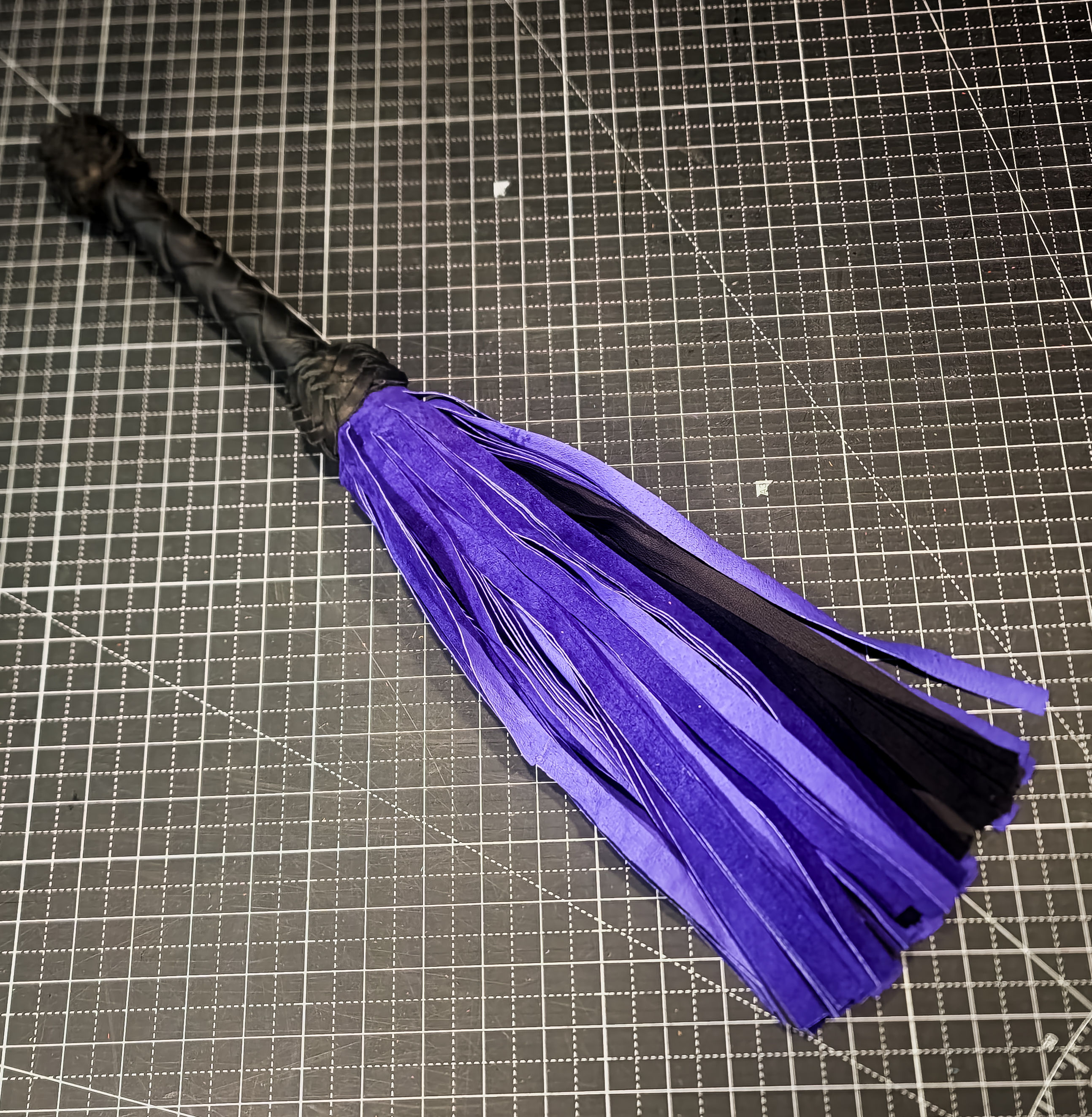 Purple and Black Pig Suede Flogger (Heavier)