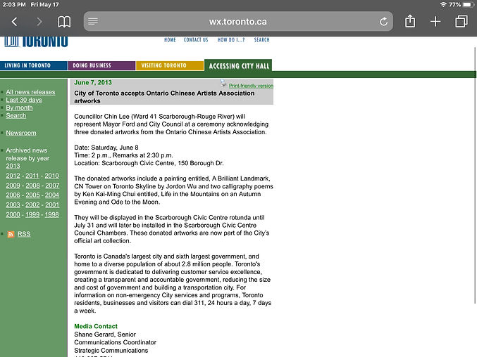 City of Toronto Donation News.jpg