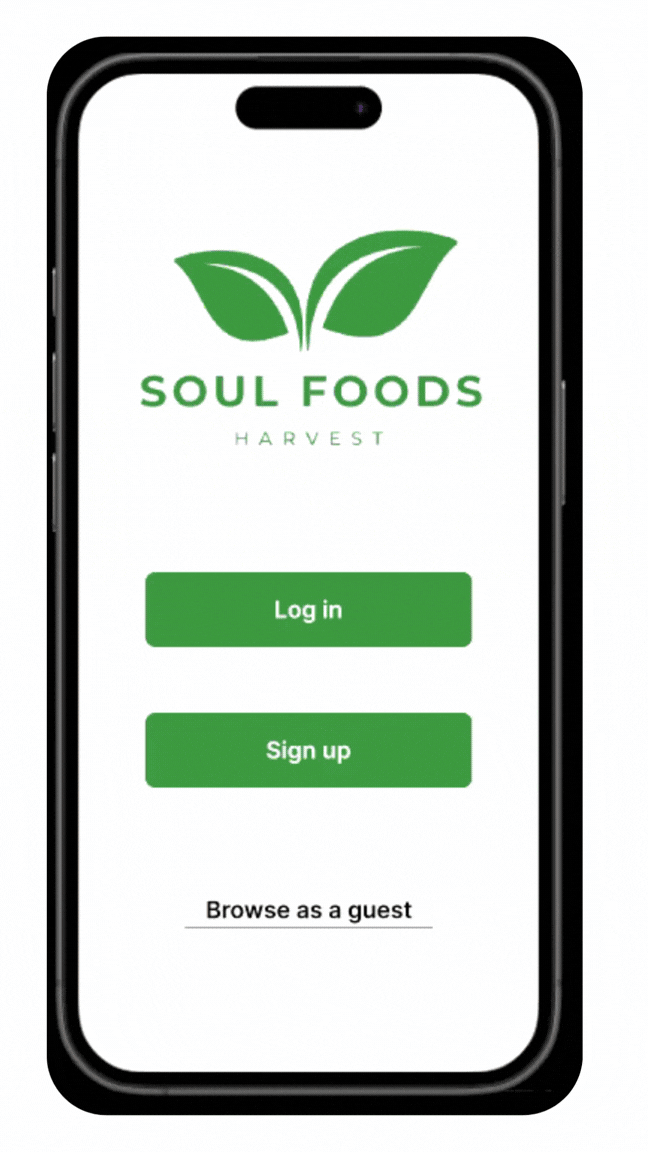 working prototype of soul foods grocery app.