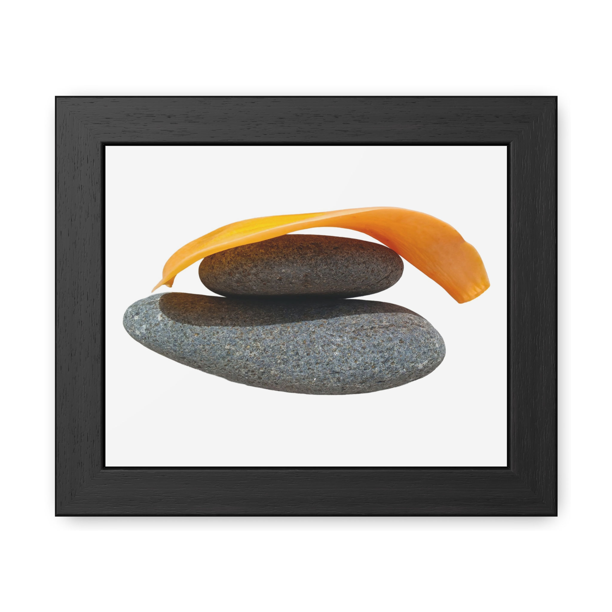 Monochrome Leaf Framed Poster - Whispers Beneath the Ash Print