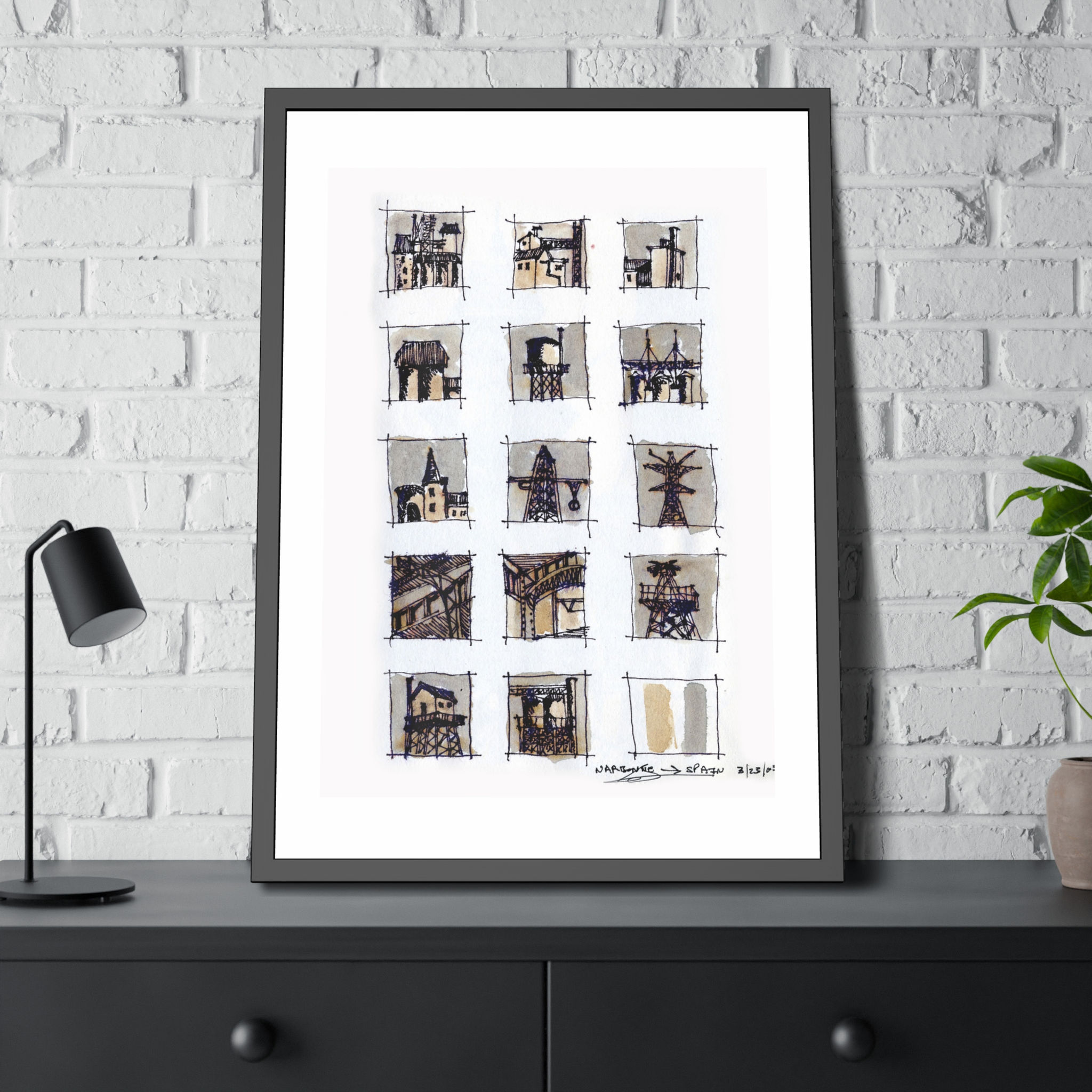 Vignettes Narbonne To Barcelona, Framed Paper Poster