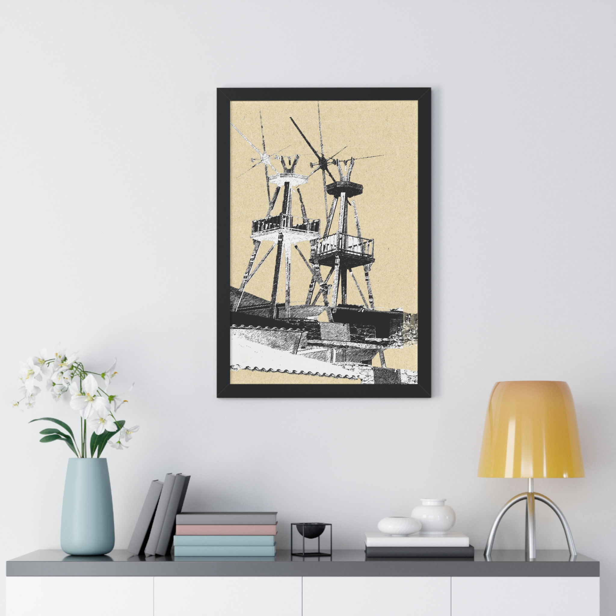 Vertical Poster - Windmills Whispering in the Winds, Fuerteventura Canary